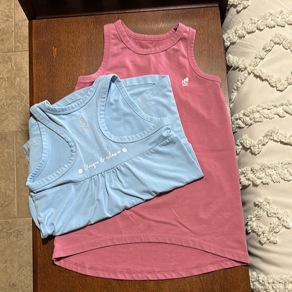 NWOT Set of TWO Nano Kids Tank Tops - Pink and Blue (7)